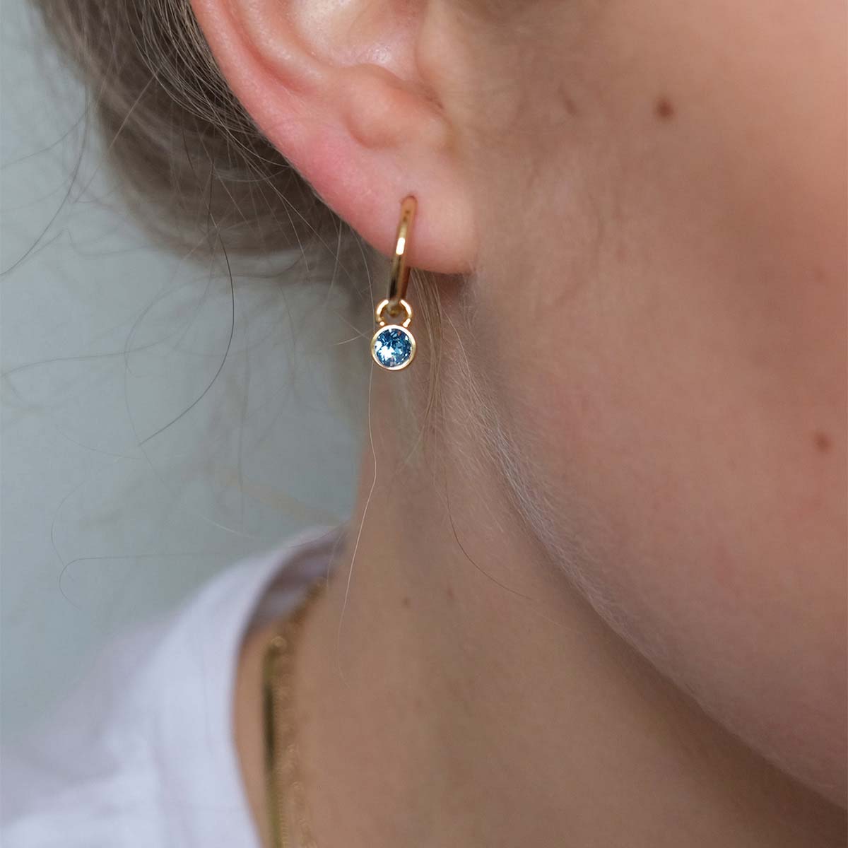 Oorbel - Crystal Hoops Mini - Denim Blue - Afbeelding 3