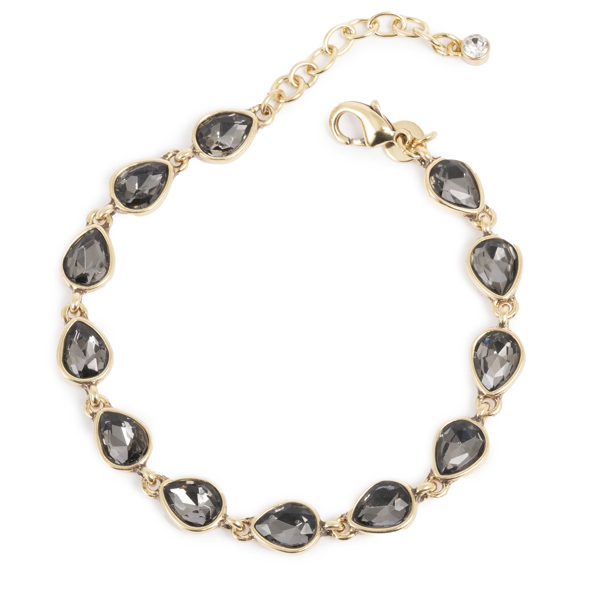 Armband - Sparkling Drops - Grijs/Zwart