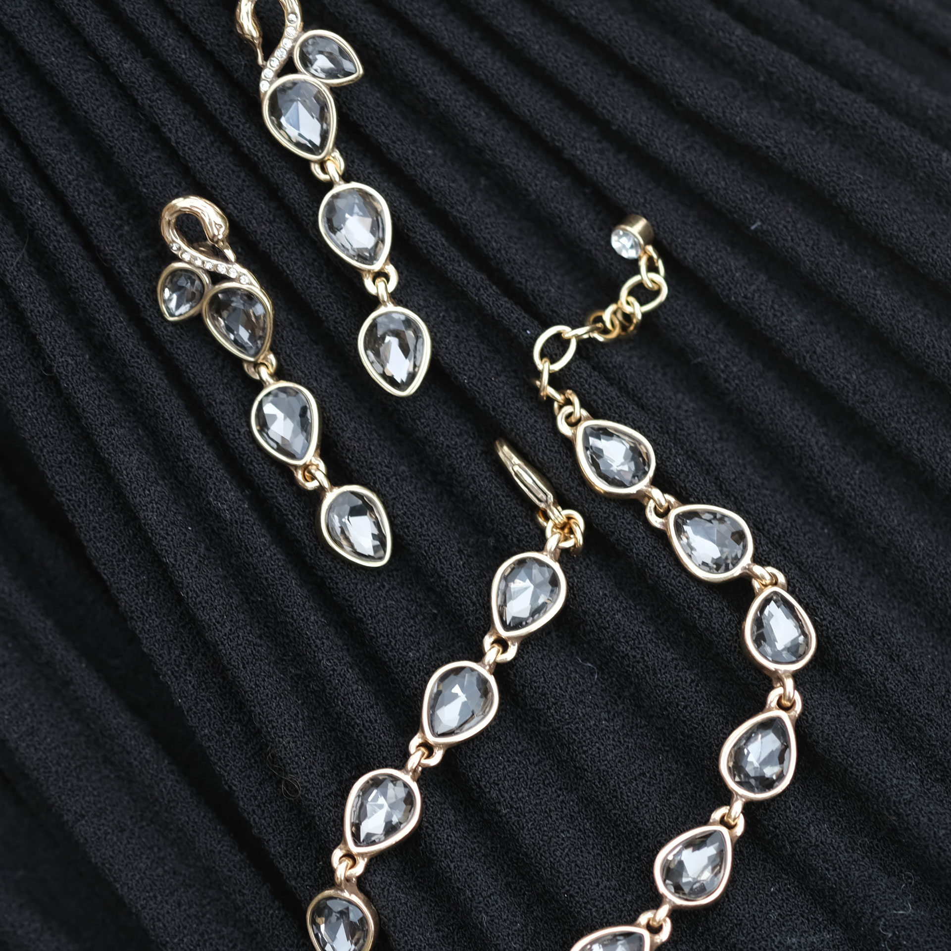 Armband - Sparkling Drops - Grijs/Zwart - Afbeelding 2